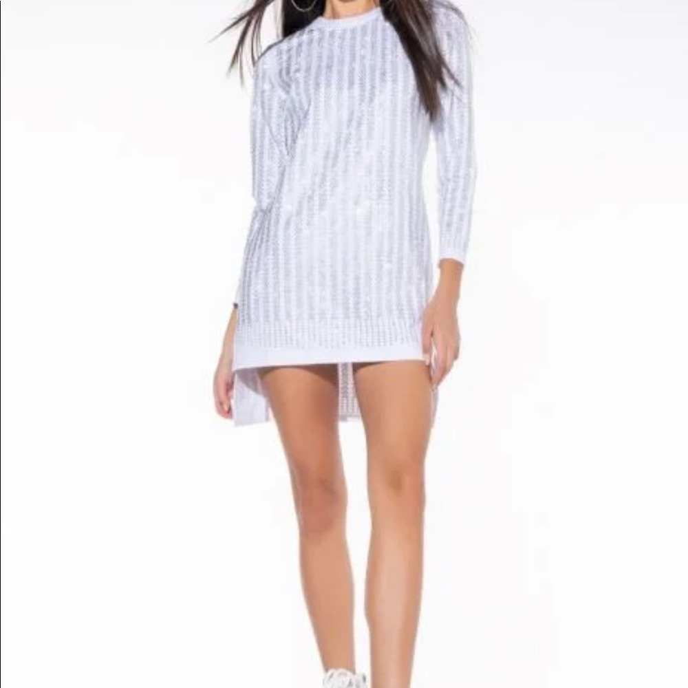 Rhinestone mini dress, size small, new with tags